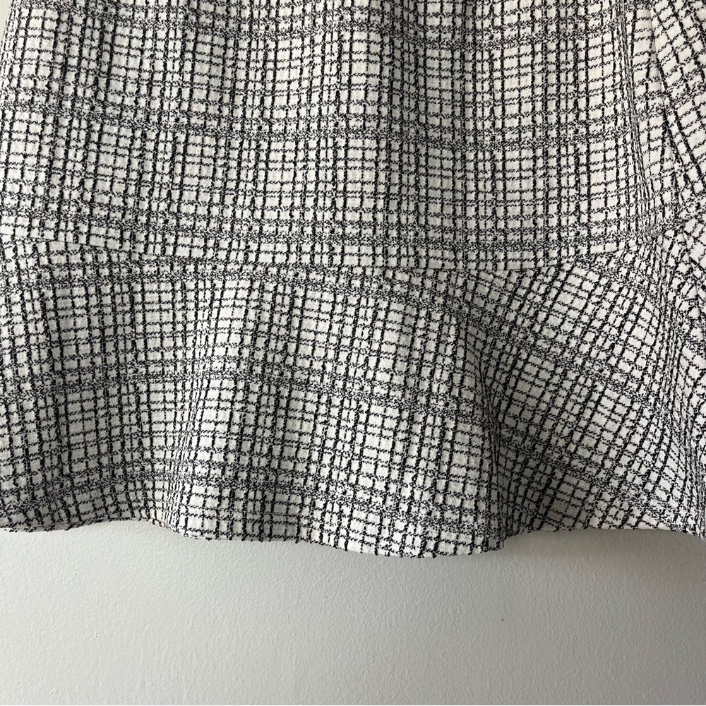 NWT Loft A Line Mini Skirt Black and White‎ Checked XS - Picture 6 of 7